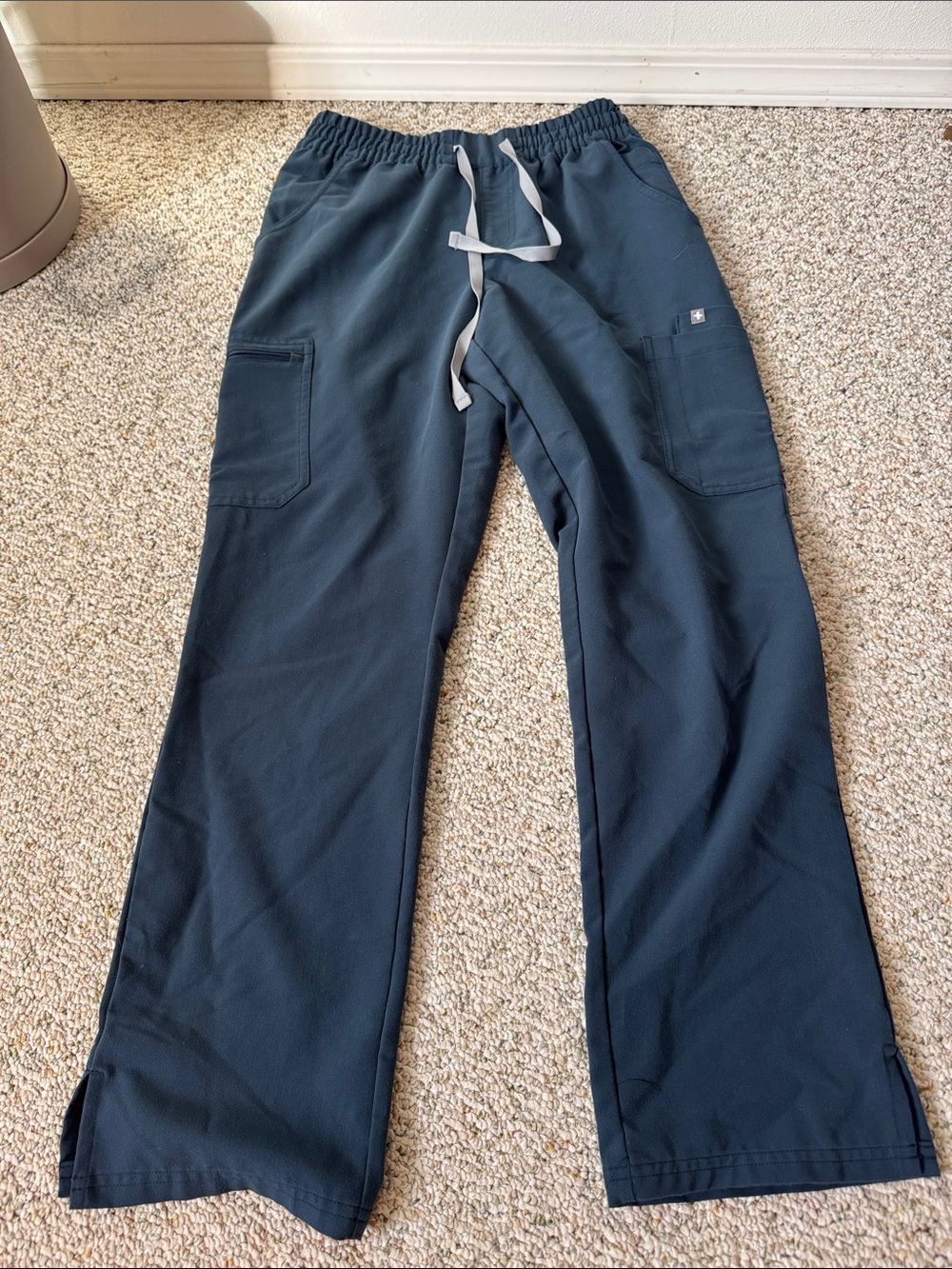 Figs Navy Women's Cargo with Contrast Drawstring